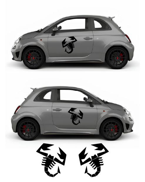 Adesivo Stemma Scorpione Nero per laterale Abarth