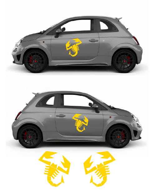 Adesivo Stemma Scorpione Giallo per laterale Abarth