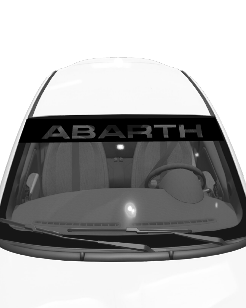 Kit Adesivo Parasole Abarth - Scritta Abarth Trasparente