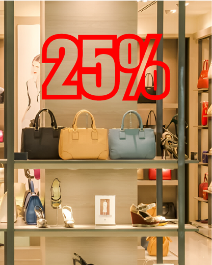 Adesivo scritta "25%"