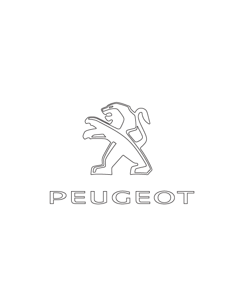 Adesivo Emblema Peugeot - Bianco