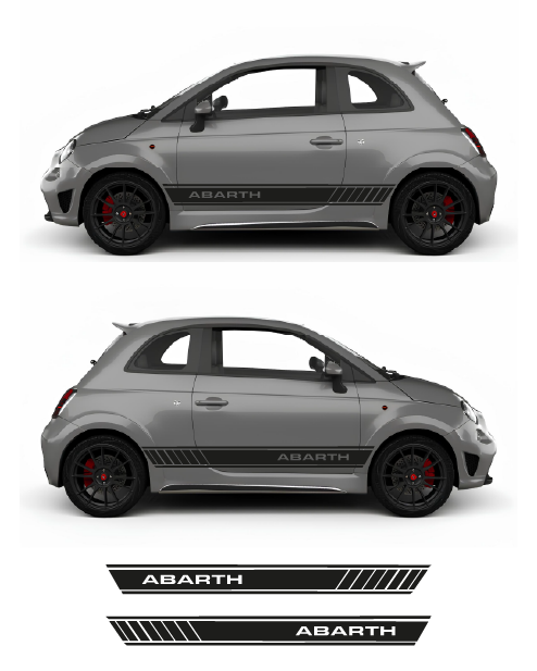 Kit Sport Fasce Adesive Laterali con scritta Abarth - Nere