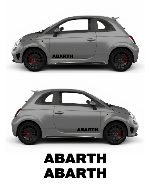 Kit Adesivi Laterali scritta Abarth - Nero