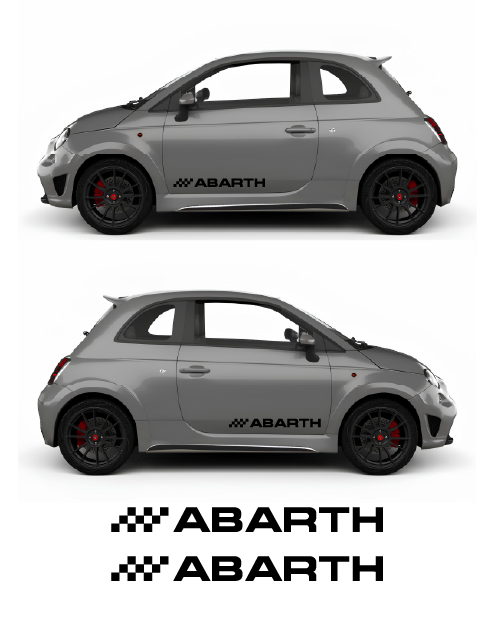 Kit Competizione Adesivi Laterali scritta Abarth - Nero