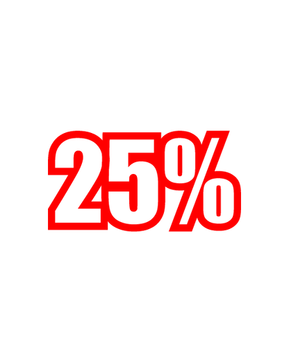 Adesivo scritta "25%"