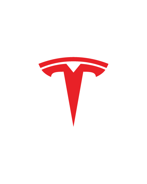 Adesivo Emblema Tesla - Rosso