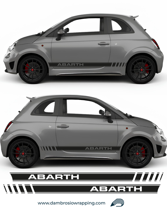 Kit Sport Fasce Adesive Laterali con scritta Abarth 595 / 695