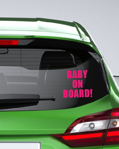 Adesivo "Baby on Board!" in maiuscolo