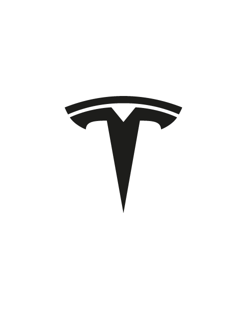 Adesivo Emblema Tesla - Nero