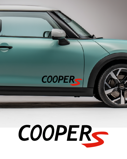 Kit Adesivi Laterali "Cooper S" per Mini Cooper - Nero/Rosso