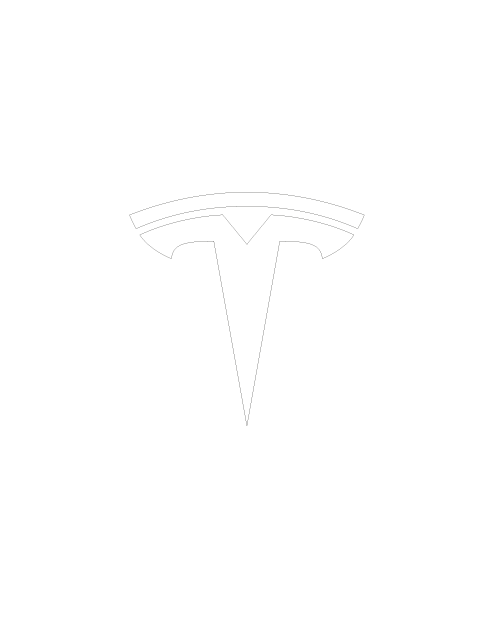 Adesivo Emblema Tesla - Bianco