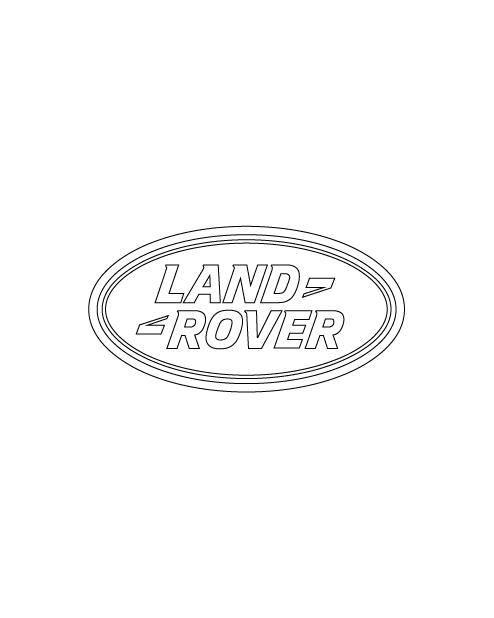 Adesivo Logo "Land Rover" Stilizzato - Bianco