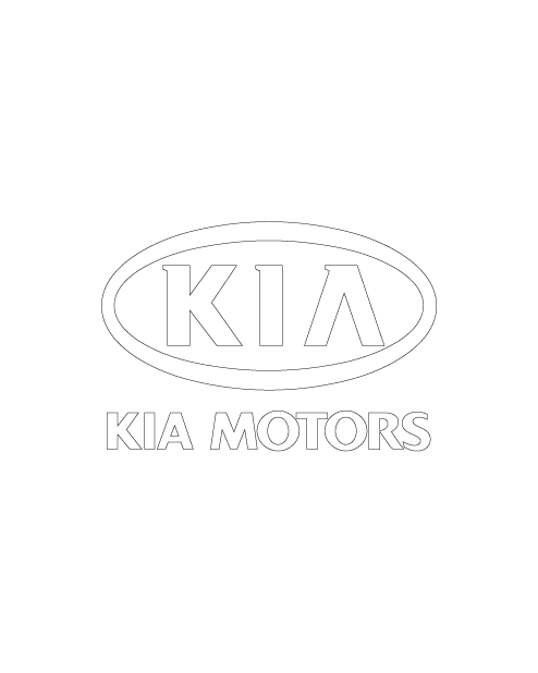 Adesivo Logo "Kia Motors" - Bianco