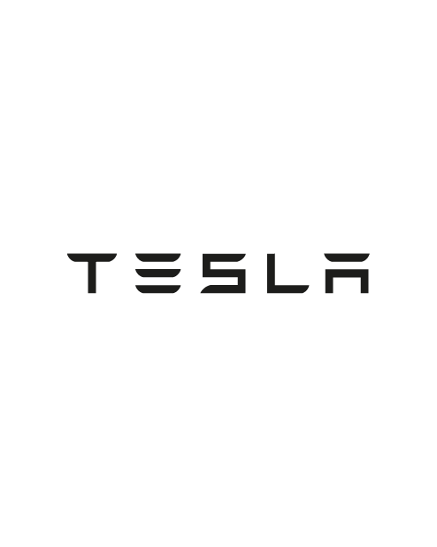 Adesivo Scritta Tesla - Nero