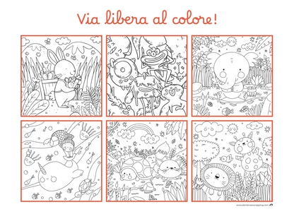 Lavagna Riscrivibile/Riposizionabile - Disegni da Colorare per Bambini