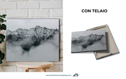 Tela / Quadro Montagna nella Nebbia